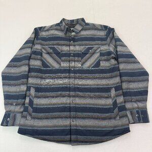 KUHL Joyrydr Shirt-Jac Jacket Mens Large Shacket Fleece Lined Flannel Gray Blue